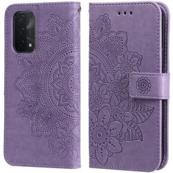 Mobigear Flowers OPPO A74 5G Hülle Klapphülle Geldbörse - Lila