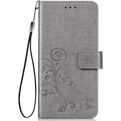 Mobigear Clover Huawei Y6p Hülle Klapphülle Geldbörse - Grau