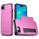 Mobigear Card iPhone 16e Hülle Hardcase Backcover Stoßfest mit Kartenhalter - Magenta