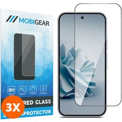 Mobigear Premium Google Pixel 9 Pro Panzerglas Gehärtetes Glas Displayschutz - Hüllenfreundlich - Schwarz (3er Pack)
