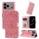 Mobigear Sunflower iPhone 17 Pro Max Hülle Klapphülle Geldbörse - Pink