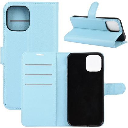 Mobigear Classic iPhone 12 Pro Hülle Klapphülle Geldbörse - Blau