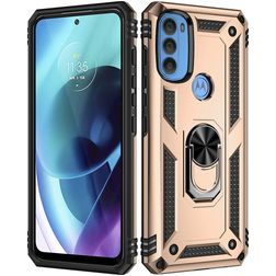 Mobigear Armor Ring Motorola Moto G71 5G Hülle Hardcase Backcover Stoßfest mit Ringhalter - Gold