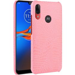 Mobigear Croco Motorola Moto E6 Plus Hülle Backcover - Pink