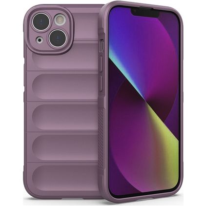 Mobigear Bumpy iPhone 14 Hülle Flexibles TPU Backcover - Lila