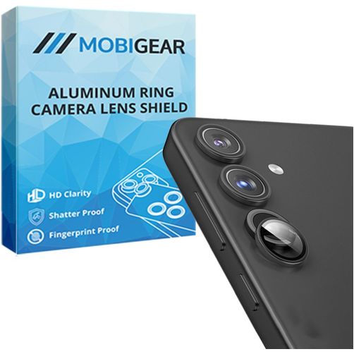 Mobigear Single Samsung Galaxy S24 Panzerglas Gehärtetes Glas Kameralinsen Schutz - Hüllenfreundlich - Schwarz