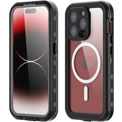 RedPepper Waterproof iPhone 15 Pro Max Wasserdicht MagSafe Hülle Hardcase Backcover Stoßfest - Schwarz