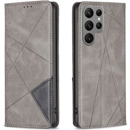 Mobigear Rhombus Slim Samsung Galaxy S24 Ultra Hülle Klapphülle - Grau