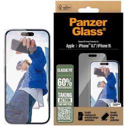 PanzerGlass Classic Fit iPhone 16 Gehärtetes Glas Displayschutz - Hüllenfreundlich