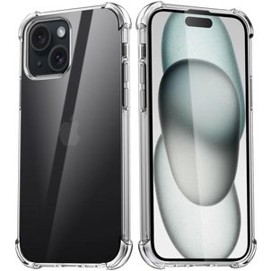 Mobigear Cushion Durchsichtig iPhone 15 Plus Hülle Flexibles TPU Backcover Stoßfest - Transparent