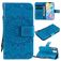 Mobigear Sunflower iPhone 12 Mini Hülle Klapphülle Geldbörse - Blau