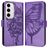Mobigear Butterfly Samsung Galaxy S24 FE Hülle Klapphülle Geldbörse - Lila