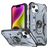Mobigear Armor Ring iPhone 14 Plus Hülle Hardcase Backcover Stoßfest mit Ringhalter - Grau