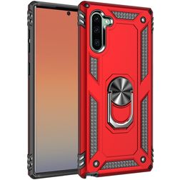 Mobigear Armor Ring Samsung Galaxy Note 10 Hülle Hardcase Backcover Stoßfest mit Ringhalter - Rot