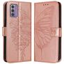 Mobigear Butterfly Nokia G42 Hülle Klapphülle Geldbörse - Roségold