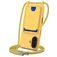 Mobigear Lanyard Card iPhone 16 Silikon Handykette mit Kartenhalter - Gelb
