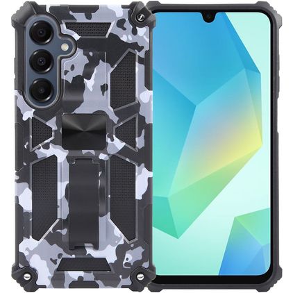 Mobigear Armor Stand Samsung Galaxy A16 Hülle Hardcase Backcover Stoßfest mit Ständer - Grau