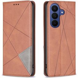 Mobigear Rhombus Slim Samsung Galaxy A27 Hülle Klapphülle - Braun