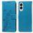 Mobigear Flowers Samsung Galaxy S25 Edge Hülle Klapphülle Geldbörse - Blau
