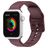 Mobigear Dashed Silikon Apple Watch Armband Dornschließe - 49/46/45/44 mm - Weinrot