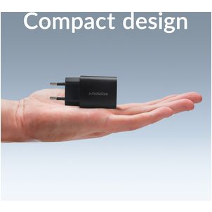 Mobigear Essentials Single USB-C Ladegerät USB-C 1 Meter Power Delivery 20W - Schwarz
