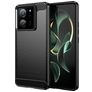 Mobigear Brushed Slim Xiaomi 13T Pro Hülle Flexibles TPU Backcover - Schwarz