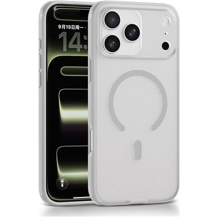 Mobigear Shockproof Grip iPhone 17 Pro Max MagSafe Hülle Hardcase Backcover - Weiß