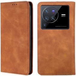 Mobigear Retro Slim Vivo X80 Pro Hülle Klapphülle Geldbörse - Cognac