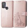 Mobigear Clover Motorola Moto G50 Hülle Klapphülle Geldbörse - Roségold