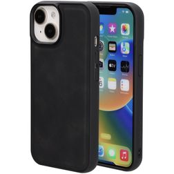 Mobiparts Classic iPhone 15 MagSafe Hülle TPU,Kunstleder Backcover - Graphite Black