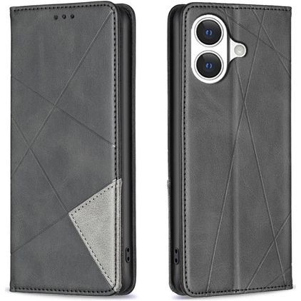 Mobigear Rhombus Slim iPhone 17 Klapphülle - Schwarz