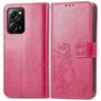 Mobigear Clover POCO X5 Pro Hülle Klapphülle Geldbörse - Magenta