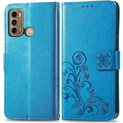 Mobigear Clover POCO X3 GT Hülle Klapphülle Geldbörse - Blau