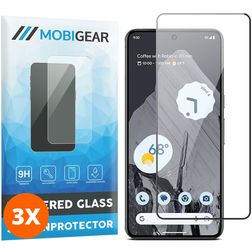 Mobigear Premium Google Pixel 8 Pro Panzerglas Gehärtetes Glas Displayschutz - Hüllenfreundlich - Schwarz (3er Pack)