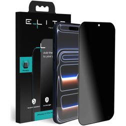 Elite iPhone 17 Pro Max Panzerglas Gehärtetes Glas Displayschutz Privacy - Hüllenfreundlich - Schwarz