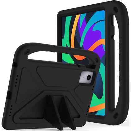 Mobigear AeroArmor Lenovo Tab P12 Tablet Hülle für Kinder mit Tragegriff + Stifthalter - Schwarz