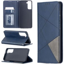 Mobigear Rhombus Slim Samsung Galaxy S21 Hülle Klapphülle - Blau