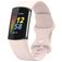 Mobigear Sport Dual Silikon Fitbit Charge 5 Armband Drückerschließe - Sand Pink