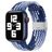 Mobigear Braided Nylon Apple Watch Armband Klappschließe - 49/46/45/44 mm - Weiß / Blau