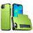 Mobigear Card iPhone 16e Hülle Hardcase Backcover Stoßfest mit Kartenhalter - Grün
