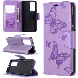 Mobigear Butterfly Huawei P40 Hülle Klapphülle Geldbörse - Lila