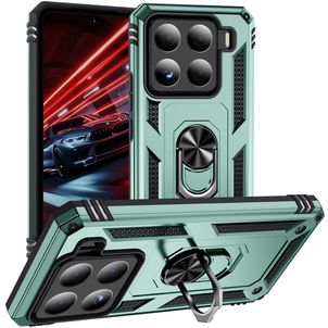 Mobigear Armor ring Xiaomi 15 Hülle Hardcase Backcover Stoßfest mit Ringhalter - Grün