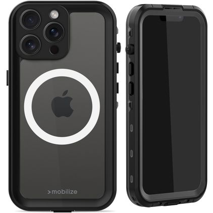 Mobilize Waterproof iPhone 15 Pro Max Wasserdicht MagSafe Hülle Hardcase Backcover - Schwarz