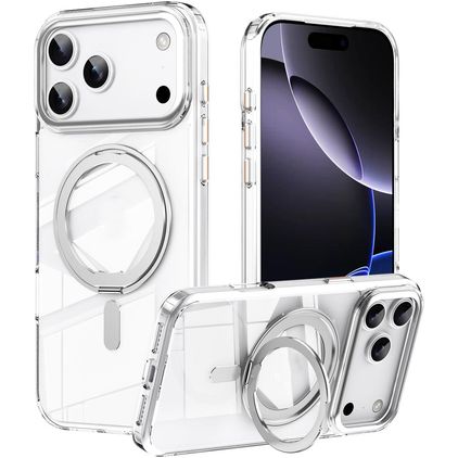 Mobigear Frosted Mag iPhone 17 Pro Max MagSafe Hülle Hardcase Backcover mit Ständer - Silber