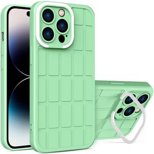 Mobigear Cube iPhone 14 Pro Max Hülle Hardcase Backcover mit Ständer - Grün