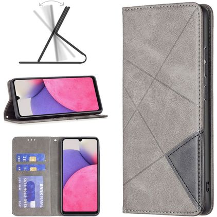 Mobigear Rhombus Slim Samsung Galaxy A33 Klapphülle - Grau