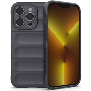 Mobigear Bumpy iPhone 14 Pro Hülle Flexibles TPU Backcover - Charcoal