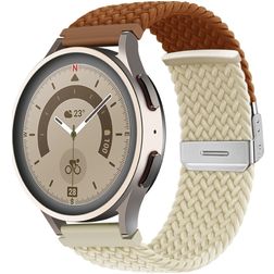 Mobigear Braided Dual Nylon Smartwatch Armband Klappschließe - 22 mm - Braun / Polarstern