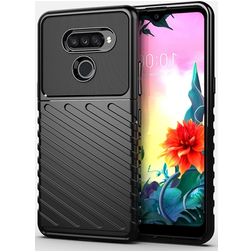 Mobigear Groove LG K50s Hülle Flexibles TPU Backcover - Schwarz