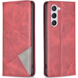 Mobigear Rhombus Slim Samsung Galaxy S24 Hülle Klapphülle - Rot